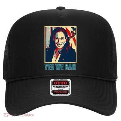 President Harris Retro Yes We Kam High Crown Mesh Back Trucker Hat