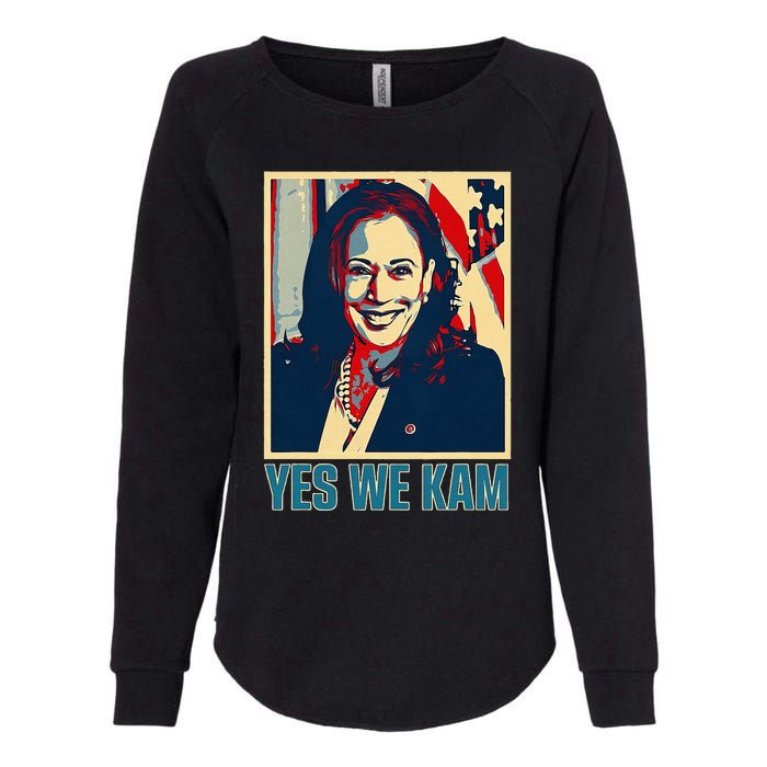 President Harris Retro Yes We Kam Womens California Wash Sweatshirt