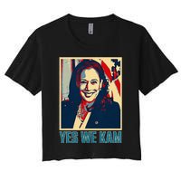 President Harris Retro Yes We Kam Women's Crop Top Tee