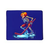 Pumpkin Hockey Skeleton Ice Hockey Halloween Funny Gift Mousepad