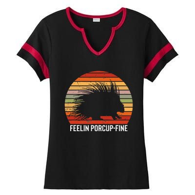 Porcupine Hugger S For Hedgehog Porcupine Fan Ladies Halftime Notch Neck Tee