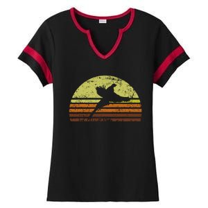 Pheasant Hunting South Dakota Upland Bird Game Hunter Retro Ladies Halftime Notch Neck Tee