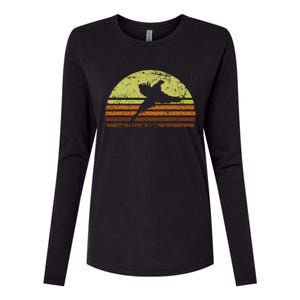 Pheasant Hunting South Dakota Upland Bird Game Hunter Retro Womens Cotton Relaxed Long Sleeve T-Shirt