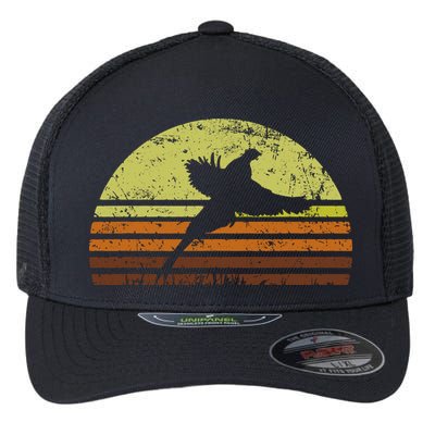 Pheasant Hunting South Dakota Upland Bird Game Hunter Retro Flexfit Unipanel Trucker Cap