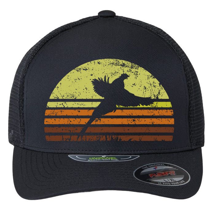 Pheasant Hunting South Dakota Upland Bird Game Hunter Retro Flexfit Unipanel Trucker Cap