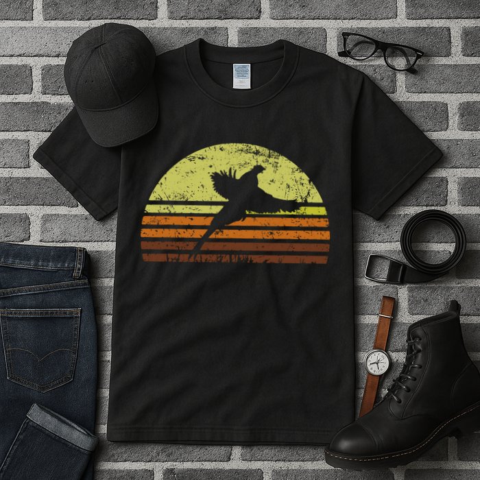 Pheasant Hunting South Dakota Upland Bird Game Hunter Retro Tall T-Shirt