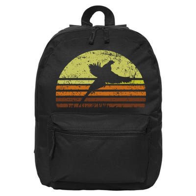 Pheasant Hunting South Dakota Upland Bird Game Hunter Retro 16 in Basic Backpack
