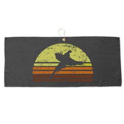 Pheasant Hunting South Dakota Upland Bird Game Hunter Retro Large Microfiber Waffle Golf Towel