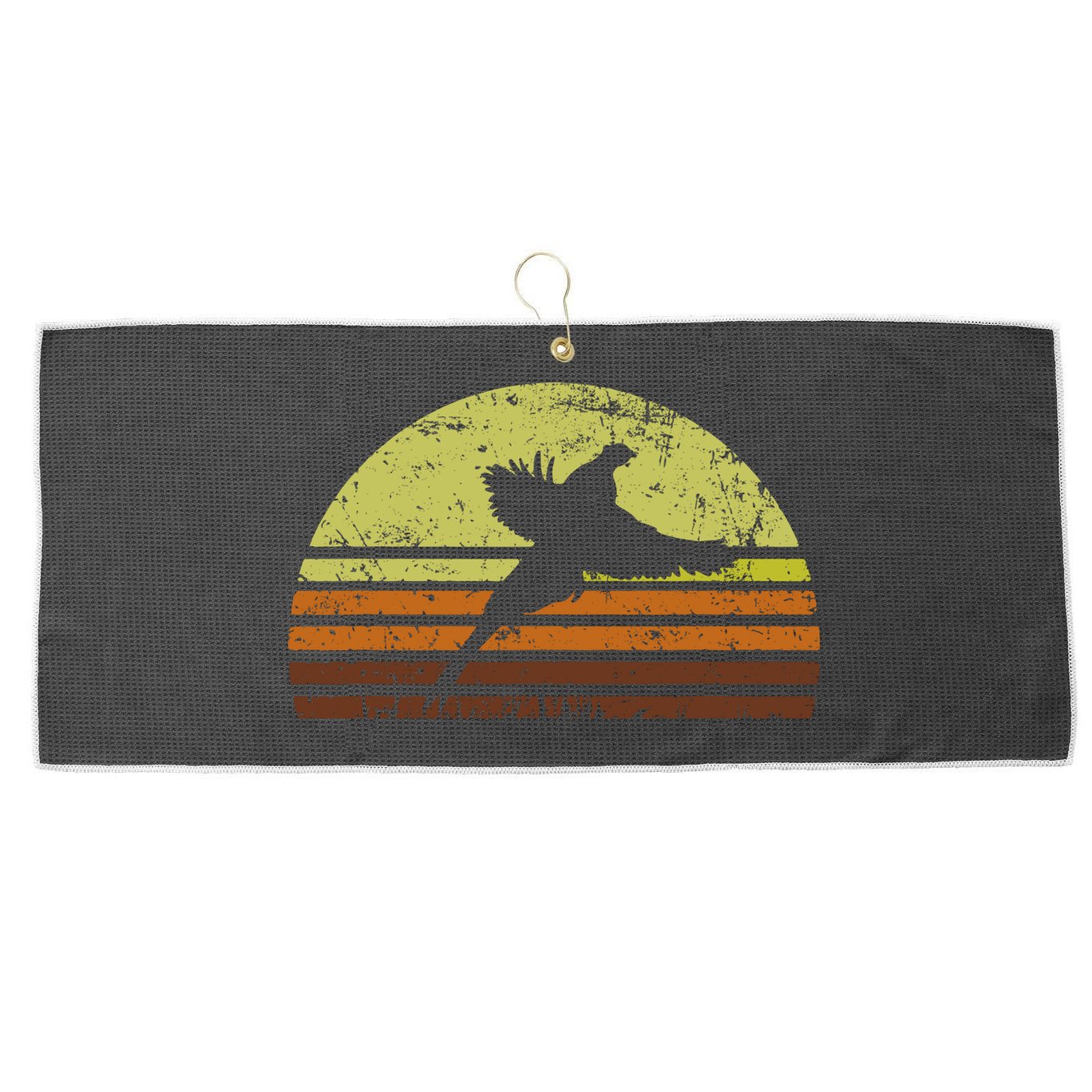 Pheasant Hunting South Dakota Upland Bird Game Hunter Retro Large Microfiber Waffle Golf Towel