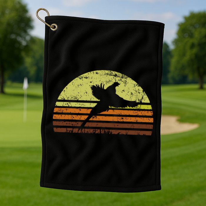 Pheasant Hunting South Dakota Upland Bird Game Hunter Retro Golf Towel