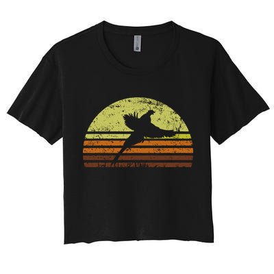 Pheasant Hunting South Dakota Upland Bird Game Hunter Retro Crop Top