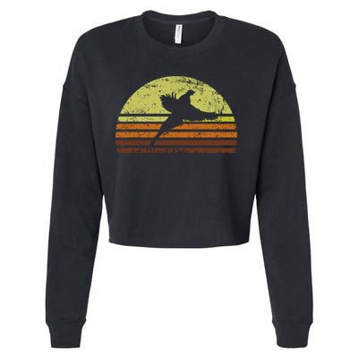Pheasant Hunting South Dakota Upland Bird Game Hunter Retro Cropped Pullover Crew