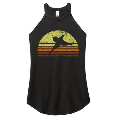 Pheasant Hunting South Dakota Upland Bird Game Hunter Retro Women's Perfect Tri Rocker Tank
