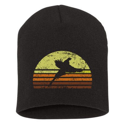 Pheasant Hunting South Dakota Upland Bird Game Hunter Retro Short Acrylic Beanie