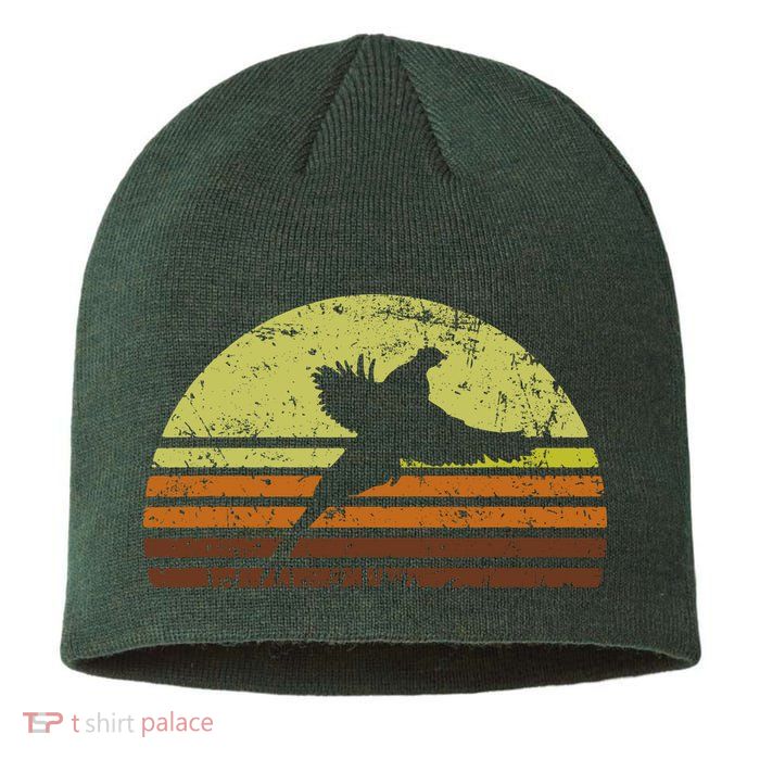 Pheasant Hunting South Dakota Upland Bird Game Hunter Retro Sustainable Beanie