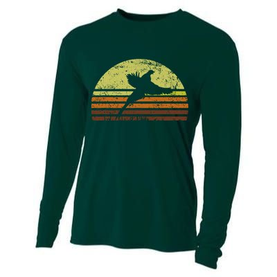 Pheasant Hunting South Dakota Upland Bird Game Hunter Retro Cooling Performance Long Sleeve Crew