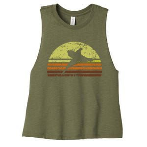 Pheasant Hunting South Dakota Upland Bird Game Hunter Retro Women's Racerback Cropped Tank