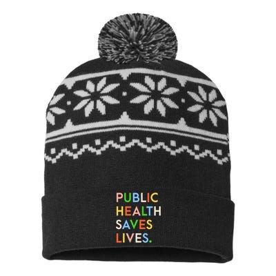 Public Health Saves Lives Quote USA-Made Snowflake Beanie