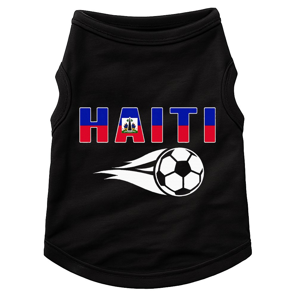 Proud Haiti Soccer Fans Jersey Haitian Flag Football Lovers Doggie Tank