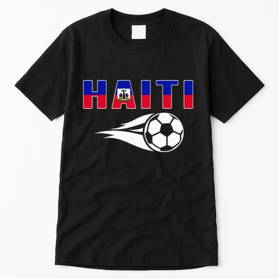 Proud Haiti Soccer Fans Jersey Haitian Flag Football Lovers Tall T-Shirt