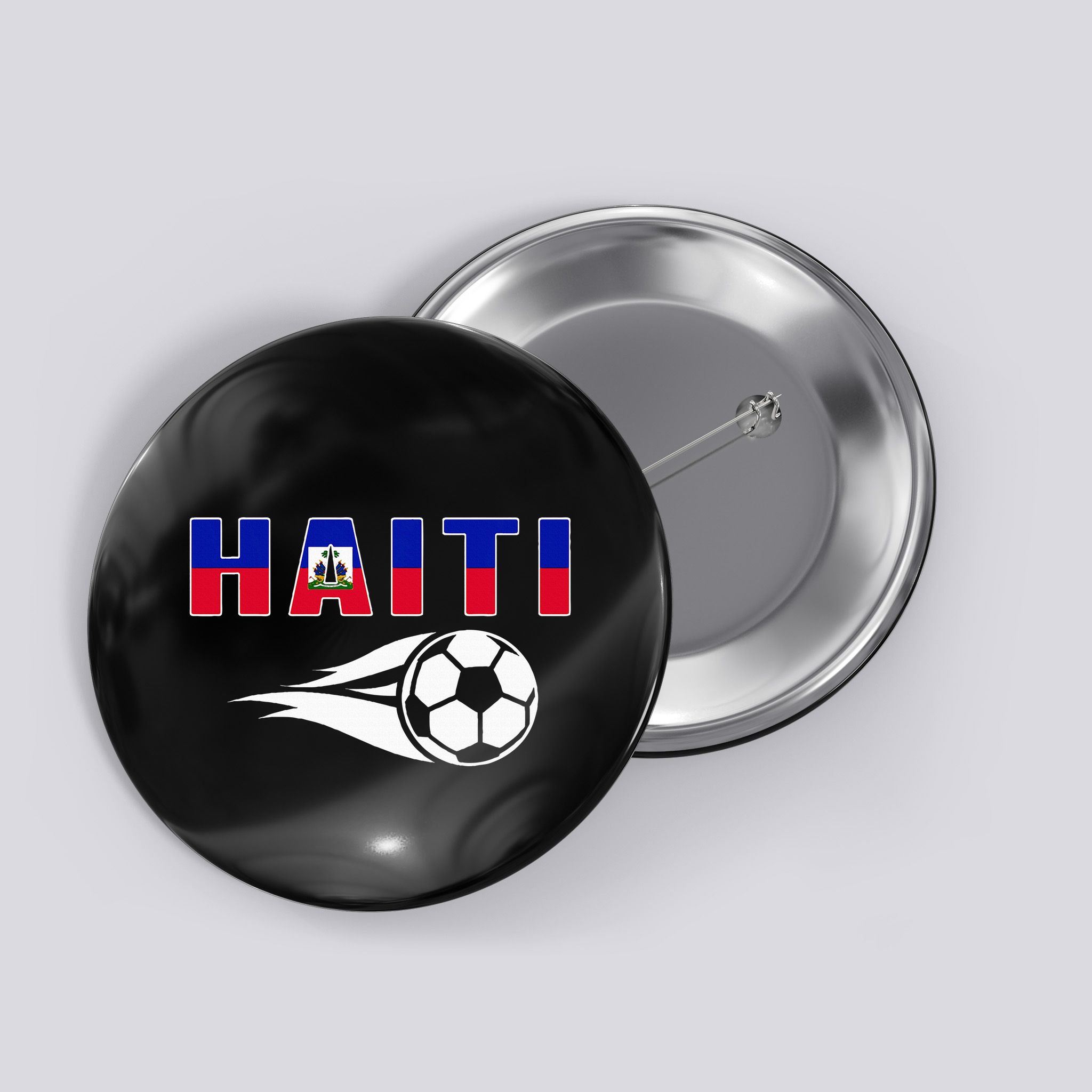 Proud Haiti Soccer Fans Jersey Haitian Flag Football Lovers Button