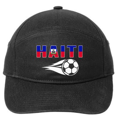 Proud Haiti Soccer Fans Jersey Haitian Flag Football Lovers 7-Panel Snapback Hat