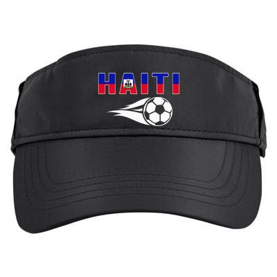 Proud Haiti Soccer Fans Jersey Haitian Flag Football Lovers Adult Drive Performance Visor