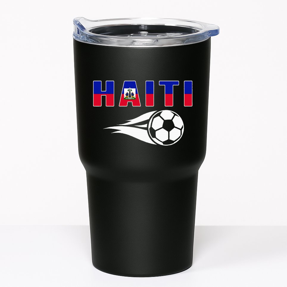 Proud Haiti Soccer Fans Jersey Haitian Flag Football Lovers Tumbler