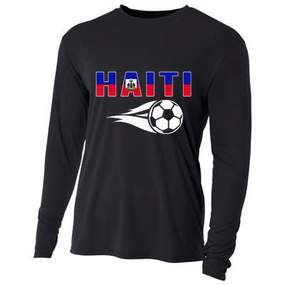 Proud Haiti Soccer Fans Jersey Haitian Flag Football Lovers Cooling Performance Long Sleeve Crew