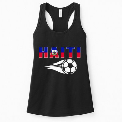 Proud Haiti Soccer Fans Jersey Haitian Flag Football Lovers Womens Tank Top