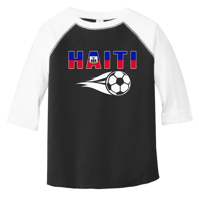 Proud Haiti Soccer Fans Jersey Haitian Flag Football Lovers Toddler Fine Jersey T-Shirt