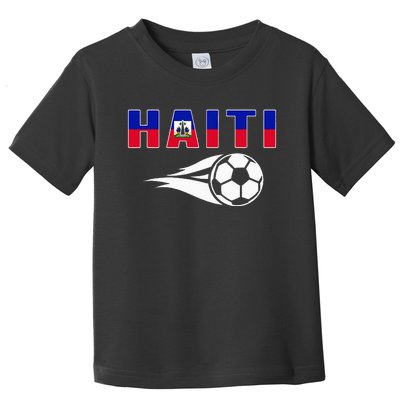 Proud Haiti Soccer Fans Jersey Haitian Flag Football Lovers Toddler T-Shirt