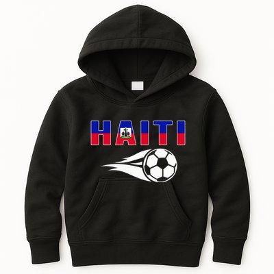 Proud Haiti Soccer Fans Jersey Haitian Flag Football Lovers Kids Hoodie
