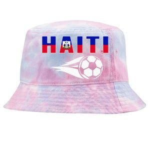 Proud Haiti Soccer Fans Jersey Haitian Flag Football Lovers Tie-Dyed Bucket Hat