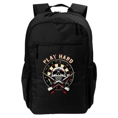 Play Hard Skull Arrow Dartboard Bullseye Team Darts Daily Commute Backpack