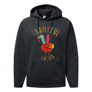 Peace Hand Sign Turkey Funny Thankful Teacher Thanksgiving Performance Fleece Hoodie