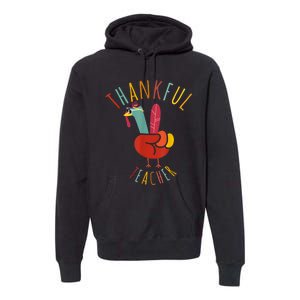 Peace Hand Sign Turkey Funny Thankful Teacher Thanksgiving Premium Hoodie