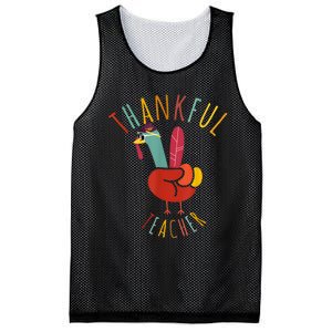 Peace Hand Sign Turkey Funny Thankful Teacher Thanksgiving Mesh Reversible Basketball Jersey Tank