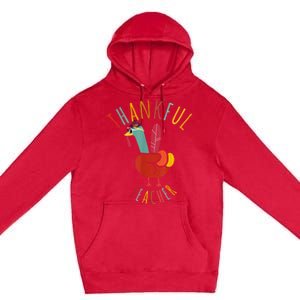 Peace Hand Sign Turkey Funny Thankful Teacher Thanksgiving Premium Pullover Hoodie