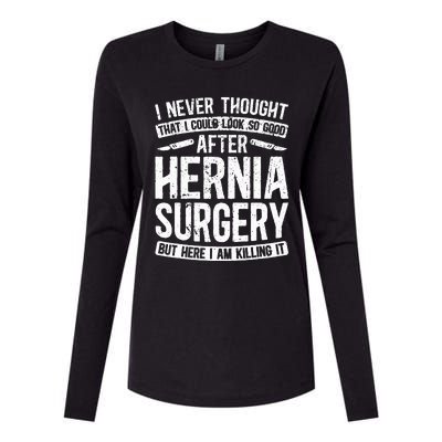 Post Hernia Surgery Recovery Funny Hernia Repair Recovery Womens Cotton Relaxed Long Sleeve T-Shirt