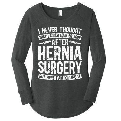 Post Hernia Surgery Recovery Funny Hernia Repair Recovery Women's Perfect Tri Tunic Long Sleeve Shirt