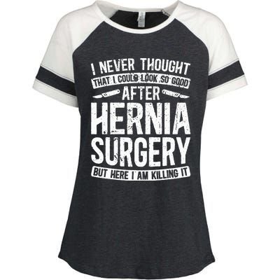 Post Hernia Surgery Recovery Funny Hernia Repair Recovery Enza Ladies Jersey Colorblock Tee