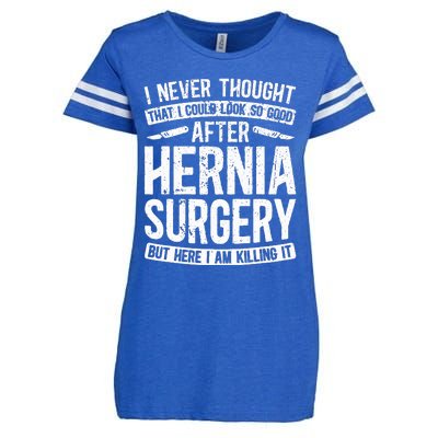 Post Hernia Surgery Recovery Funny Hernia Repair Recovery Enza Ladies Jersey Football T-Shirt