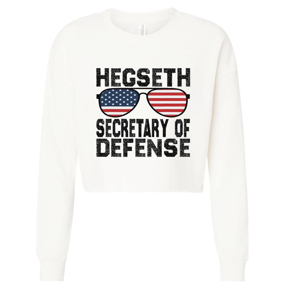 Pete Hegseth Secretary Of Defense Trump Support Patriots Cropped Pullover Crew