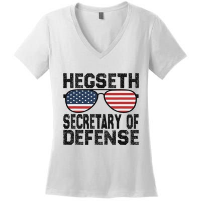 Pete Hegseth Secretary Of Defense Trump Support Patriots Women's V-Neck T-Shirt