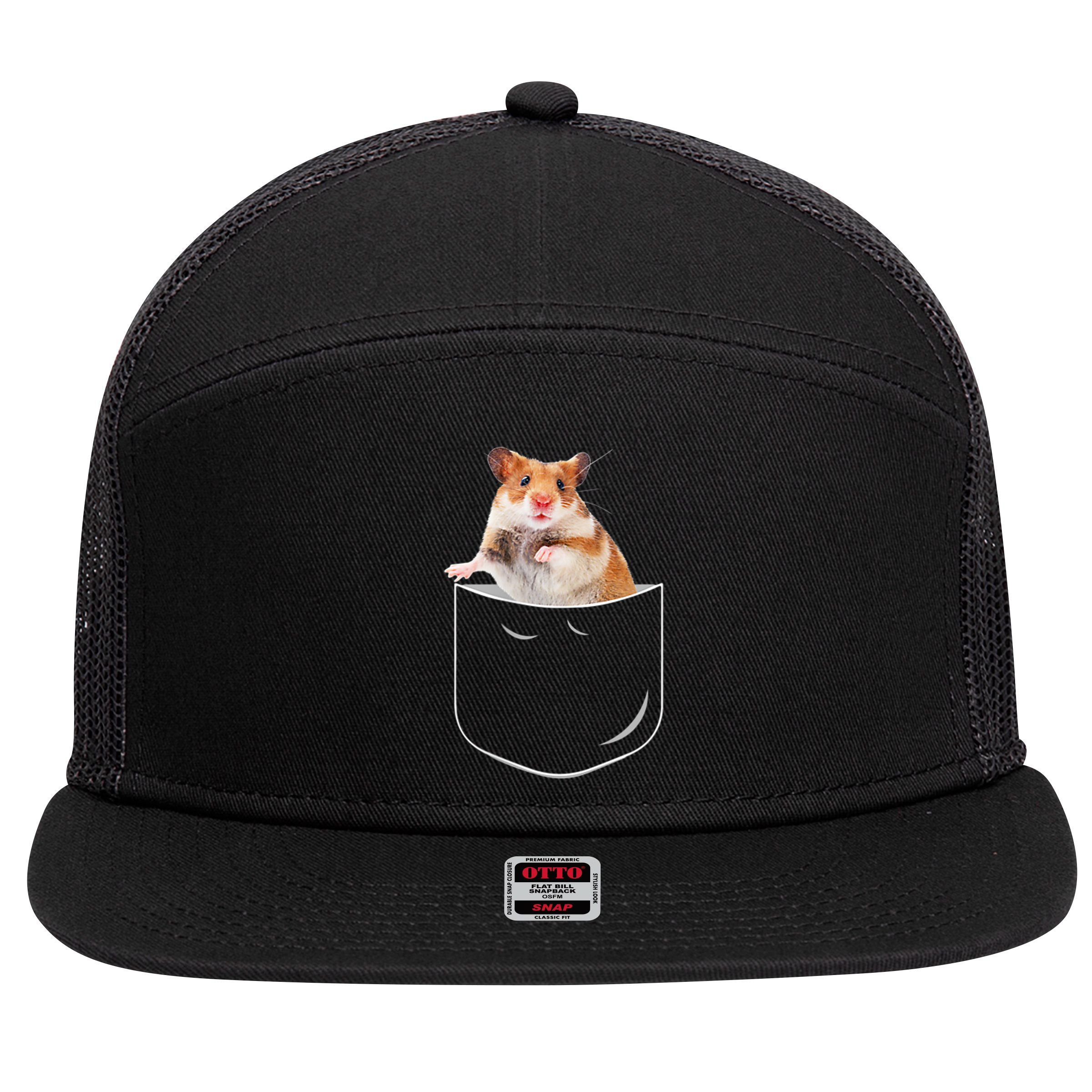 Pocket Hamster Shirt, Funny Hamster In Pocket Gift Tshirt TShirt 7 Panel Mesh Trucker Snapback Hat