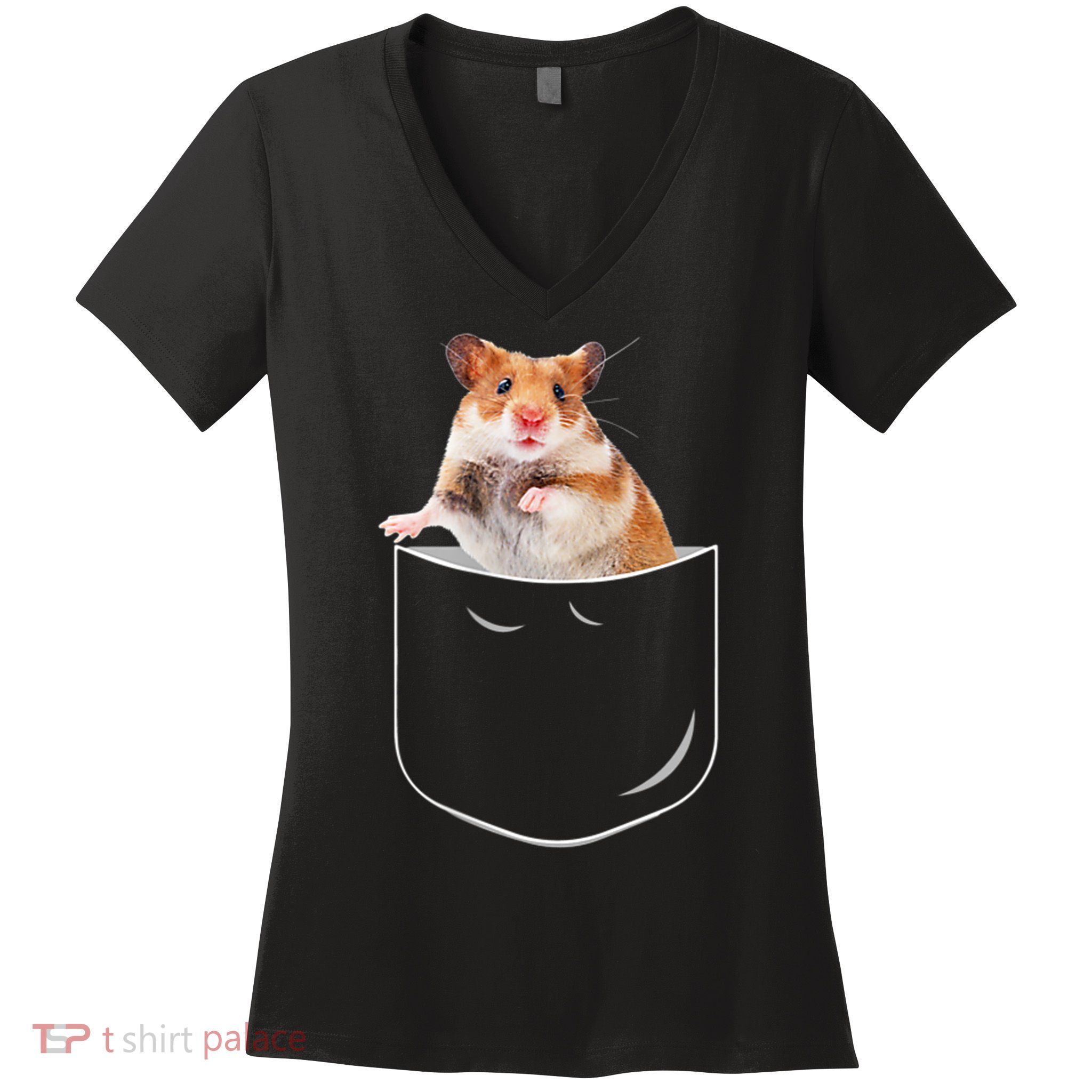Pocket Hamster Shirt, Funny Hamster In Pocket Gift Tshirt TShirt Women's V-Neck T-Shirt