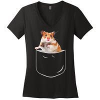 Pocket Hamster Shirt, Funny Hamster In Pocket Gift Tshirt TShirt Women's V-Neck T-Shirt