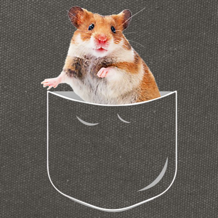 Pocket Hamster Shirt, Funny Hamster In Pocket Gift Tshirt TShirt Cotton Canvas Backpack
