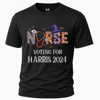 Political Halloween Spooky Nurse Voting For Harris 2024 Cooling Performance Crew T-Shirt